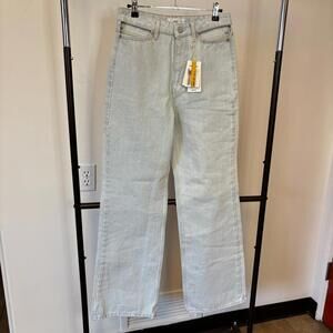 Mango Gray Straight Leg Jeans High-Waisted Hip Cutouts 4